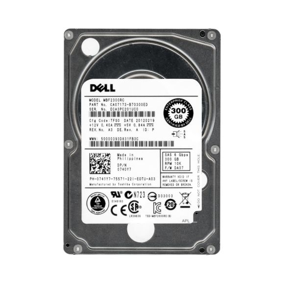 DELL 0740Y7 300GB 10K 16MB SAS-2 2.5'' MBF2300RC