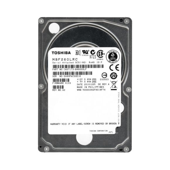 TOSHIBA 600GB 10K 16MB SAS-2 2.5'' MBF260LRC