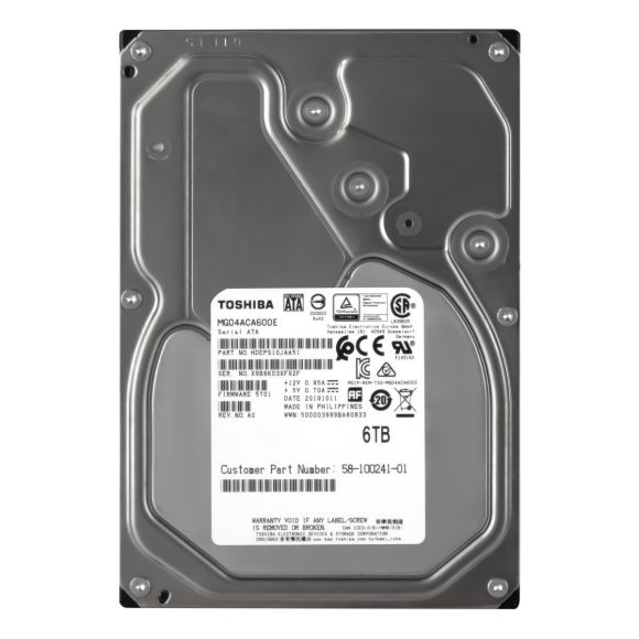 TOSHIBA ENTERPRISE 6TB 7.2K 128MB SATA III 3.5'' MG04ACA600E