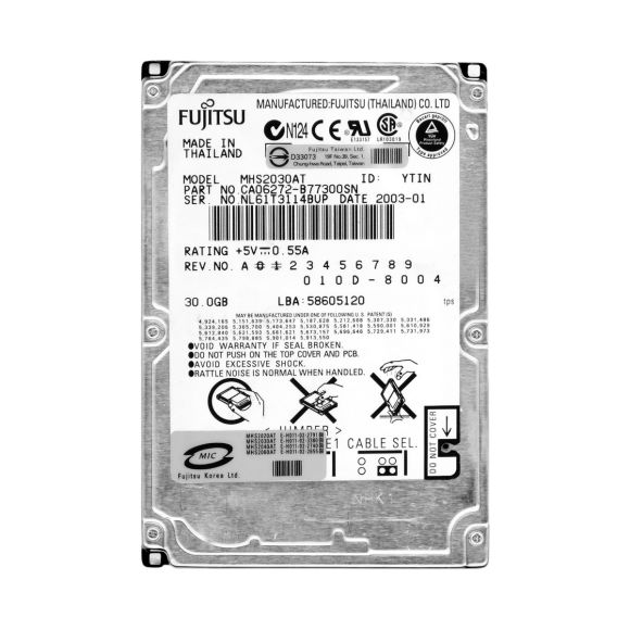 FUJITSU 30GB 4.2K 2MB ATA 2.5'' MHS2030AT