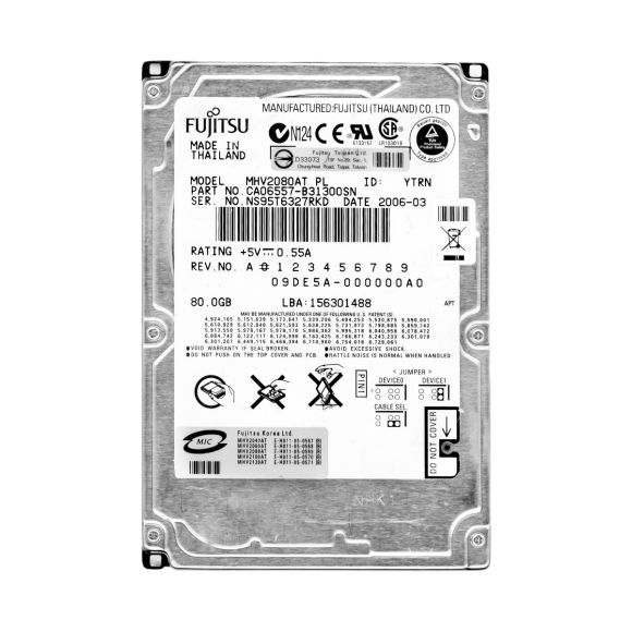 FUJITSU 80GB 4.2K 2MB ATA 2.5'' MHV2080AT