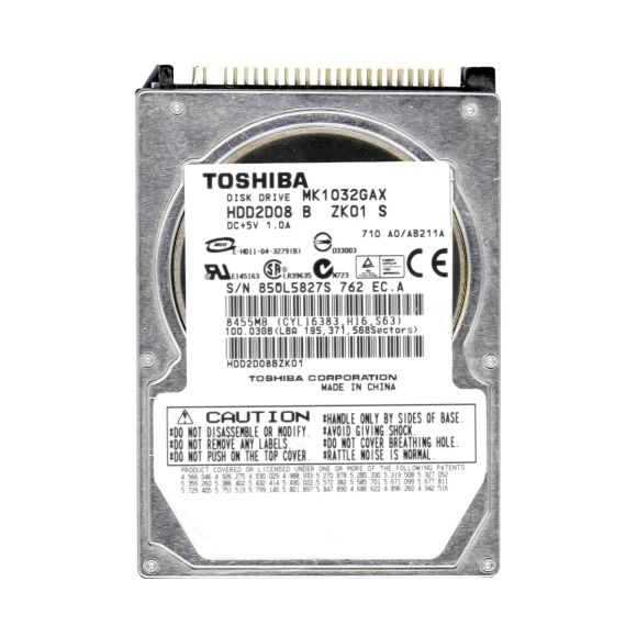 TOSHIBA 100GB 5.4K 16MB ATA 2.5'' MK1032GAX