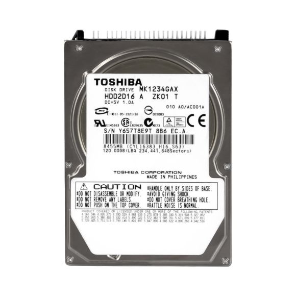 TOSHIBA 120GB 5.4K 8MB ATA 2.5'' MK1234GAX