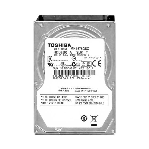 TOSHIBA 160GB 5.4K 8MB SATA II 2.5'' MK1676GSX