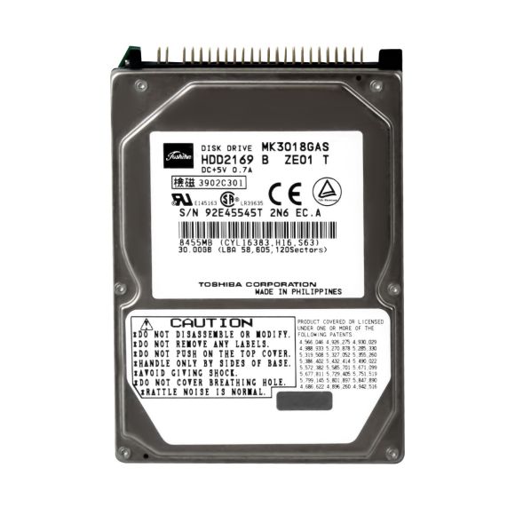 TOSHIBA 30GB 4.2K 2MB ATA 2.5'' MK3018GAS