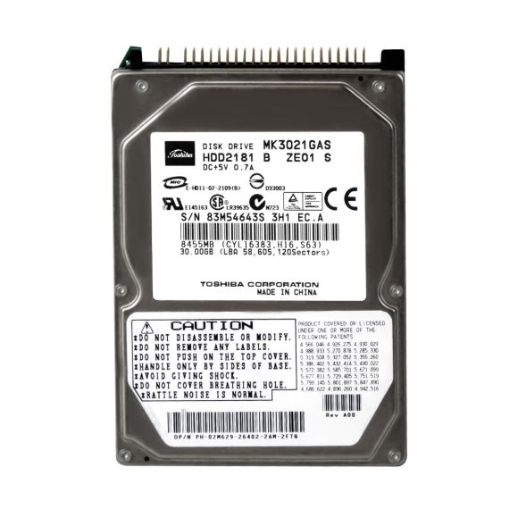 TOSHIBA 30GB 4.2K 2MB ATA 2.5'' MK3021GAS