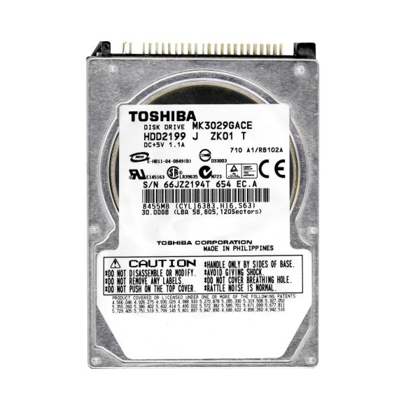 TOSHIBA 30GB 4.2K 8MB ATA 2.5'' MK3029GACE