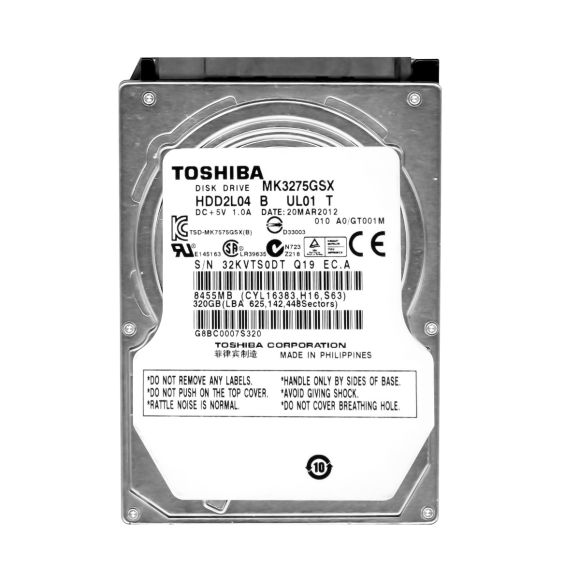 TOSHIBA 320GB 5.4K 8MB SATA II 2.5'' MK3275GSX