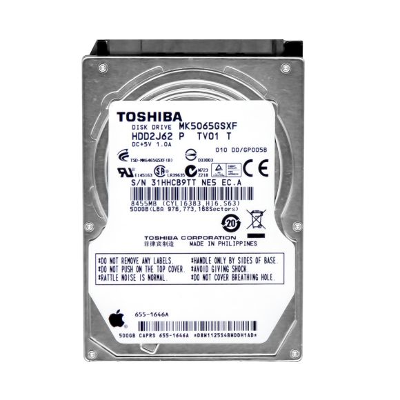 TOSHIBA 500GB 5.4K 8MB SATA II 2.5'' MK5065GSXF