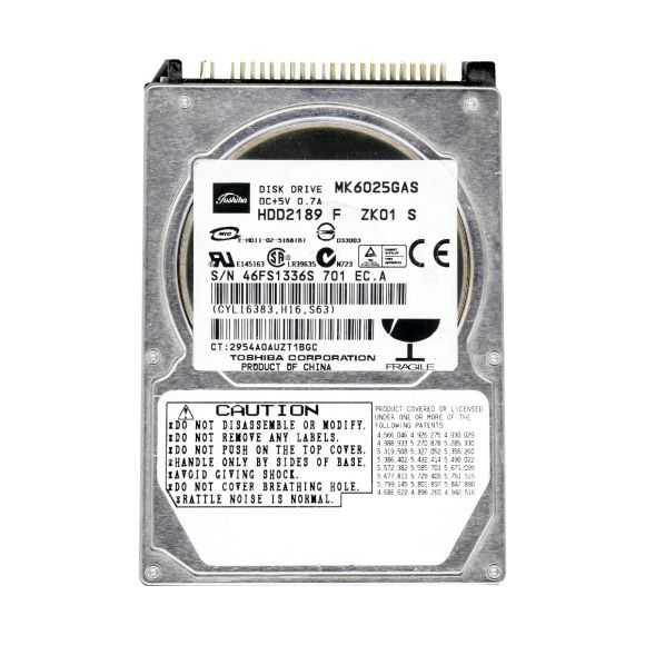 TOSHIBA 60GB 4.2K 8MB ATA 2.5'' MK6025GAS