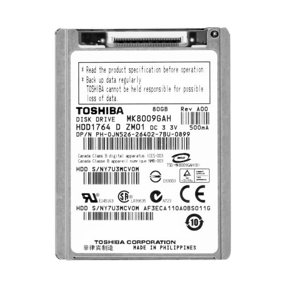 TOSHIBA 80GB 4.2K 8MB ZIF-40 1.8'' MK8009GAH