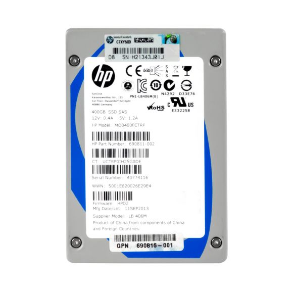 HP 690811-002 400GB MLC SAS-2 2.5'' MO0400FCTRP