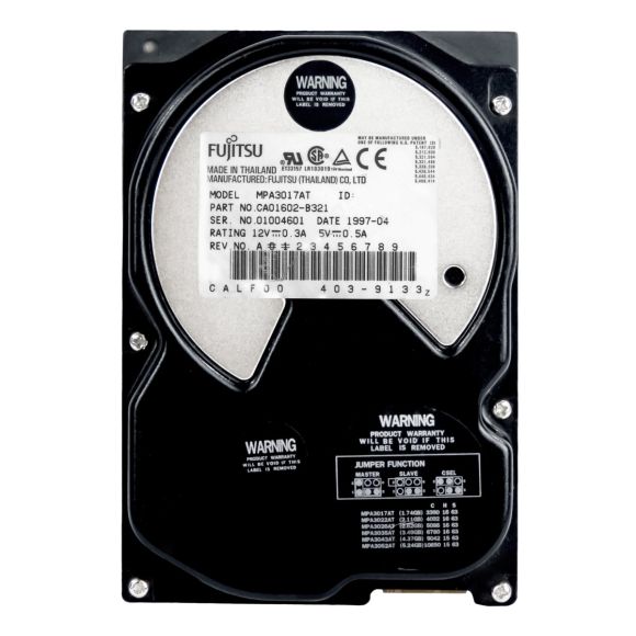 FUJITSU 1.7GB ATA 5.4K 3.5'' MPA3017AT