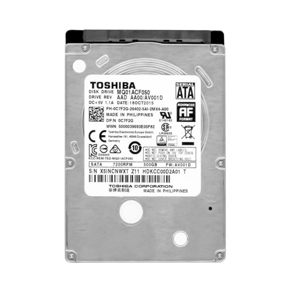 TOSHIBA 500GB 7.2K 16MB SATA III 2.5'' MQ01ACF050