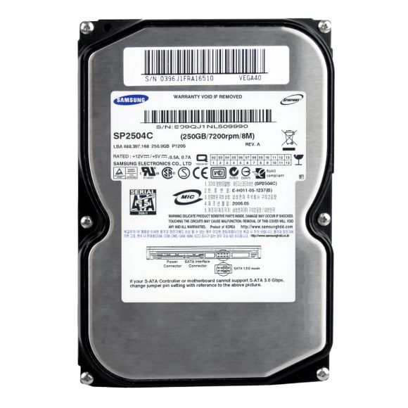 SAMSUNG SpinPoint P120 250GB 7.2K 8MB SATA II 3.5'' SP2504C