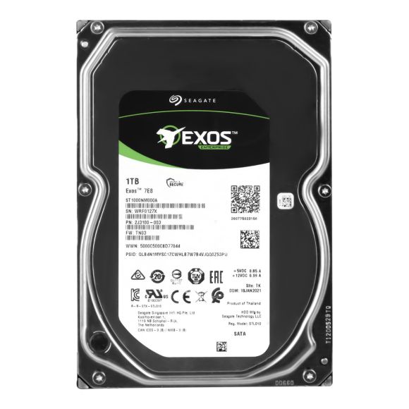 SEAGATE EXOS 7E8 1TB 7.2K 256MB SATA III 3.5'' ST1000NM000A