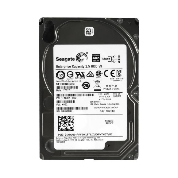 SEAGATE ST1000NX0323 1TB 2.5" 7200 RPM SAS 128MB