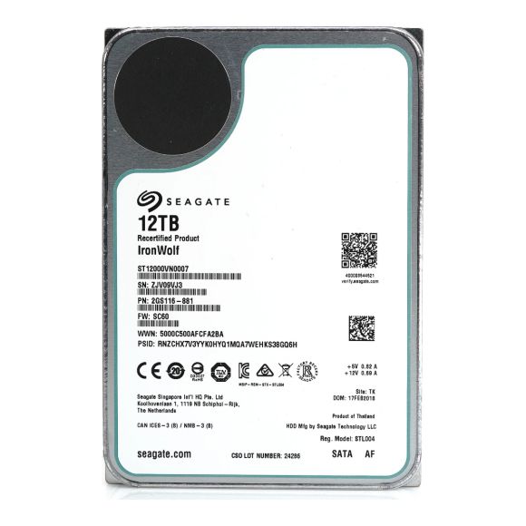 SEAGATE IronWolf 12TB 7.2K 256MB SATA III 3.5'' ST12000VN0007