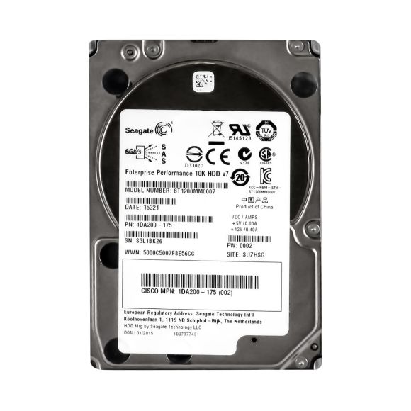 CISCO 1DA200-175 1.2TB 10K 64MB SAS-2 2.5'' ST1200MM007