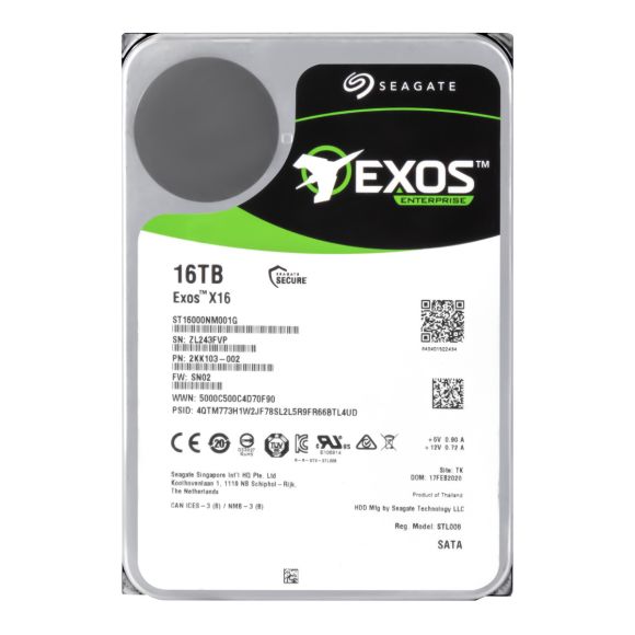 SEAGATE EXOS X16 16TB 7.2K 256MB SATA III 3.5'' ST16000NM001G