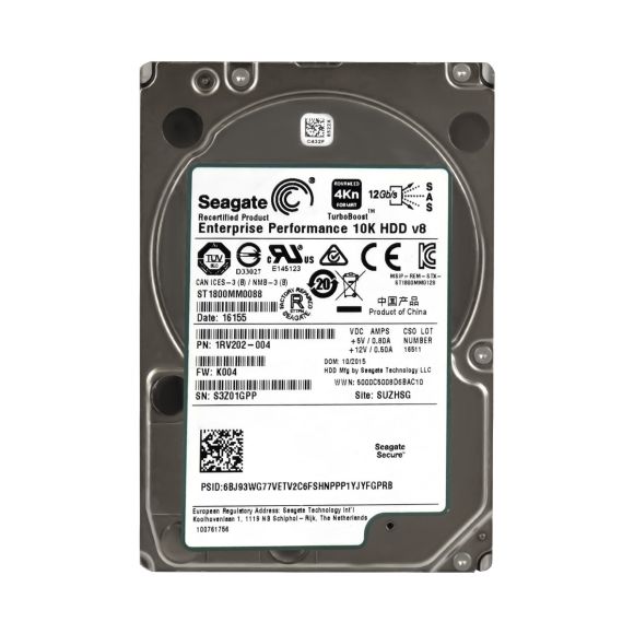 SEAGATE ST1800MM0088 1.8TB 10.000 RPM SAS 12Gbps 2.5''