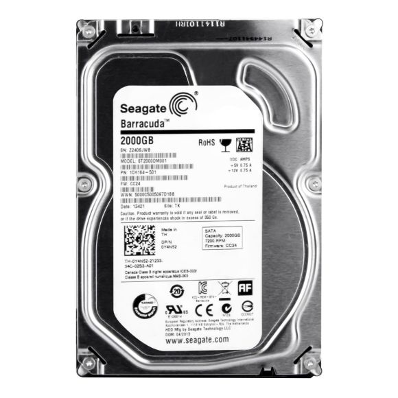 DELL 0Y4N52 2TB 7.2K 64MB SATA III 3.5" ST2000DM001