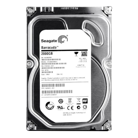 HP 662623-001 2TB 7.2K 64MB SATA III 3.5" ST2000DM001