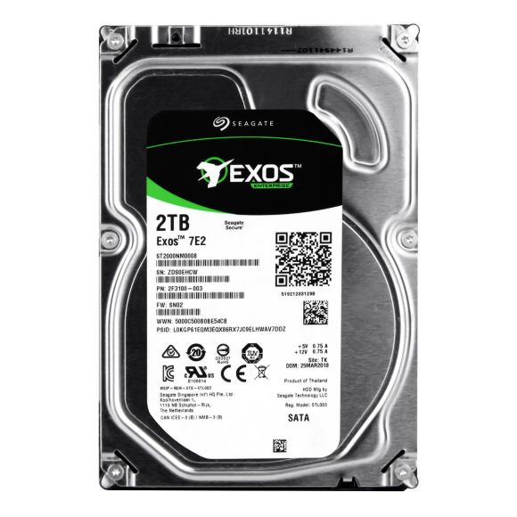 SEAGATE EXOS 7E2 2TB SATA III  7.2K 128MB 3.5'' ST2000NM0008