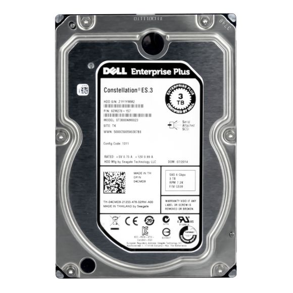 DYSK DELL 04CMD9 3TB 7.2k 6G SAS 3.5'' ST3000NM0023 4CMD9