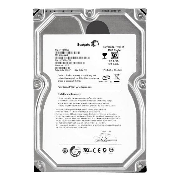 Seagate Barracuda ST31000333AS 7200.12 1TB SATA II