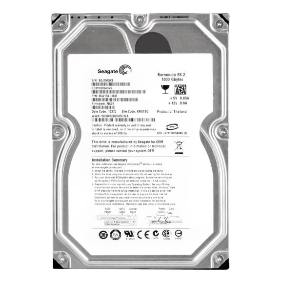 SEAGATE BARRACUDA ES.2 1TB 7.2k 32MB SATA II 3.5'' ST31000340NS