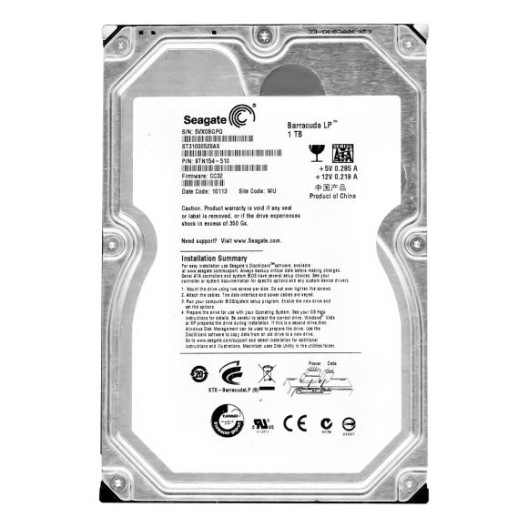 SEAGATE ST31000520AS 1TB BARRACUDA LP 5900RPM