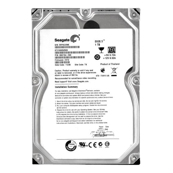 SEAGATE ST31000525SV SV35.5 1TB 7.2K SATA II 32MB 3.5"