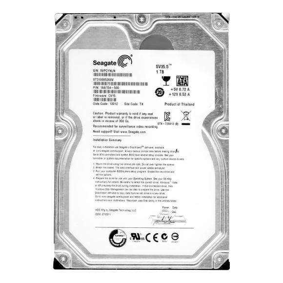 SEAGATE ST31000526SV SV35.5 1TB 7.2K SATA III 32MB 3.5"