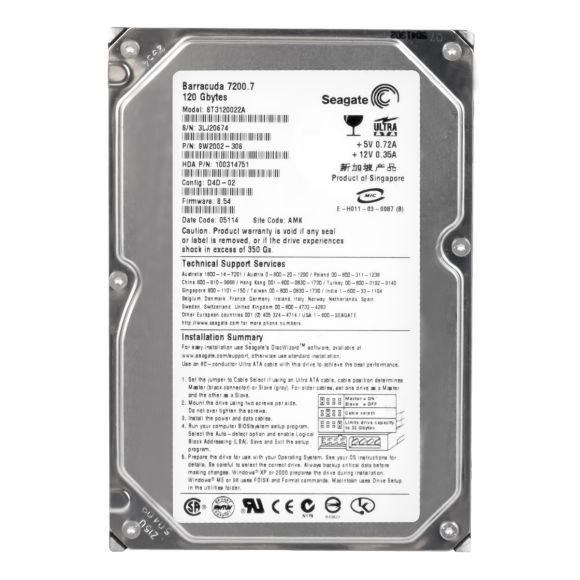 SEAGATE ST3120022A 120 GB ATA 2MB 7200RPM 3.5