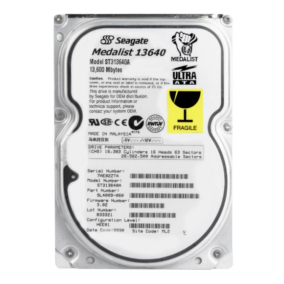 HDD SEAGATE ST313640A 13.6 GB 5400RPM ATA 512KB 3.5''