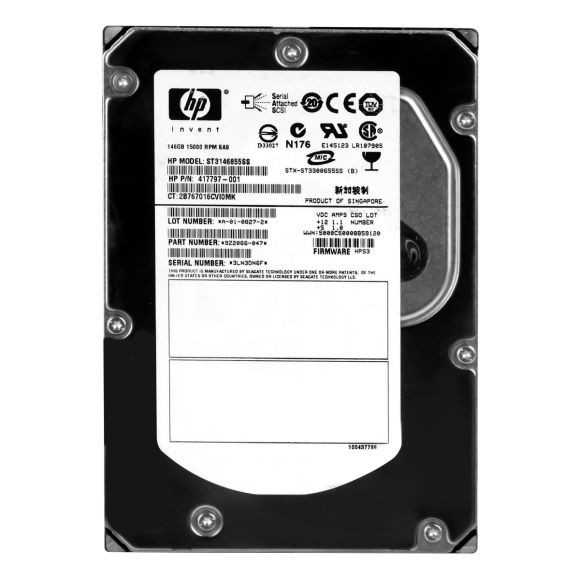 HP 417797-001 146GB 15K 16MB SAS 3.5'' ST3146855SS