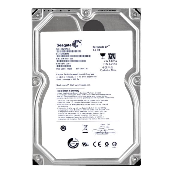 SEAGATE BARRACUDA LP 1.5TB 5.9K 32MB SATA II 3.5'' ST31500541AS