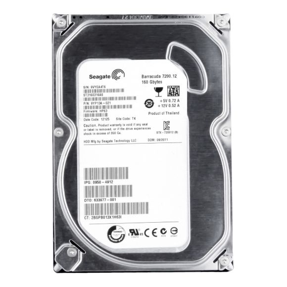 HP 633977-001 160GB 7.2K 8MB SATA III 3.5'' ST3160316AS