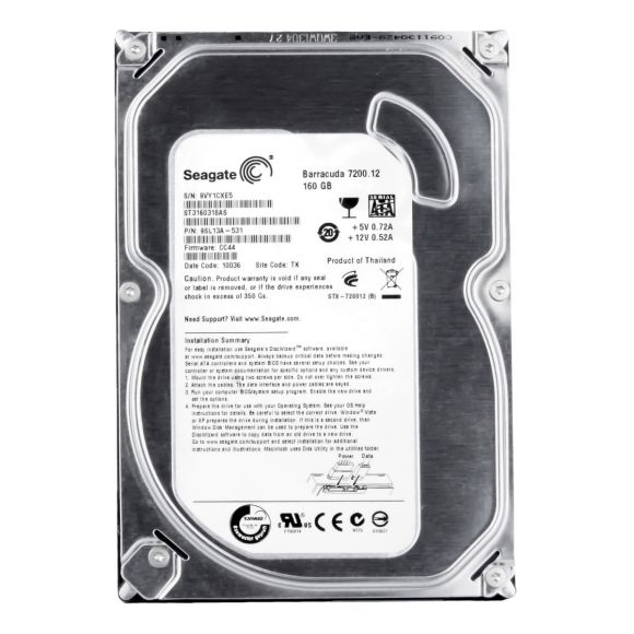 SEAGATE BARRACUDA 7200.12 160GB 7.2K 8MB SATA II 3.5'' ST3160318AS