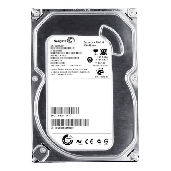 HP 531624-001 160GB 7.2K 8MB SATA II 3.5'' ST3160318AS