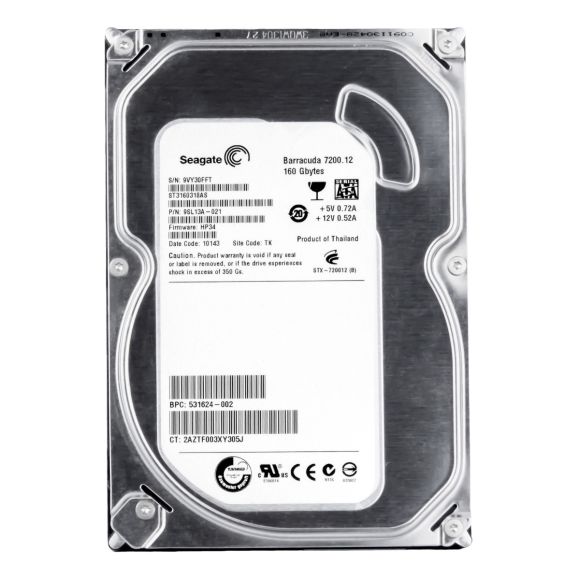 HP 531624-002 160GB 7.2K 8MB SATA II 3.5'' ST3160318AS