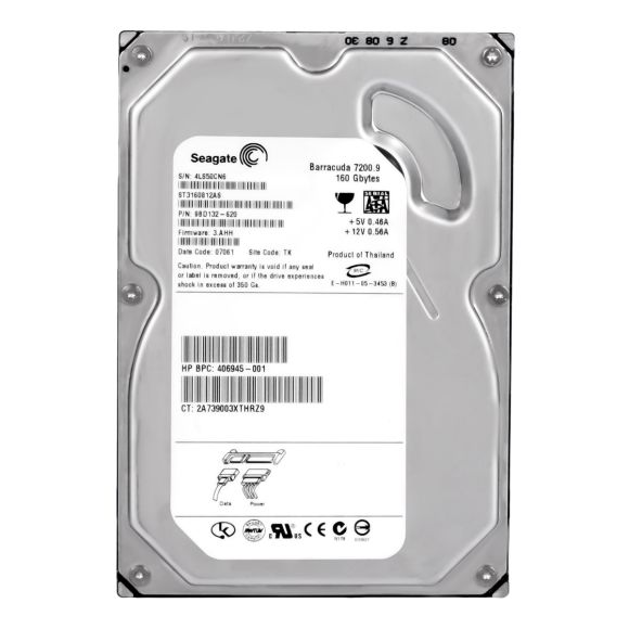 HP 406945-001 160GB 7.2K 8MB SATA II 3.5'' ST3160812AS