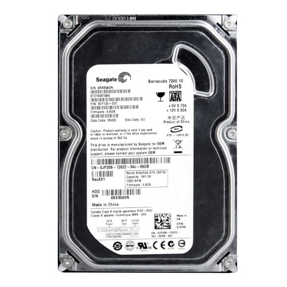 DELL 0JP208 HDD 160GB SATA2 7.2K 8MB ST3160815AS 3.5" BARRACUDA