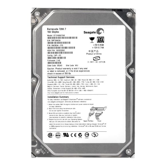 SEAGATE BARRACUDA ST3160827AS 160GB SATA 7.2K 3.5''