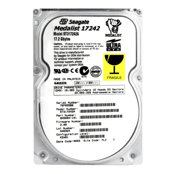 SEAGATE ST317242A 17.2 GB ATA 5400RPM 3.5"