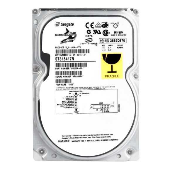 SEAGATE BARRACUDA 18 GB 7,2 tys. ULTRA2 SCSI 3,5'' ST318417N