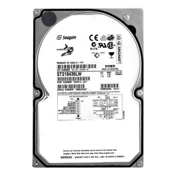 SEAGATE BARRACUDA 18XL 18GB 7.2K 2MB SCSI U160 3.5'' ST318436LW