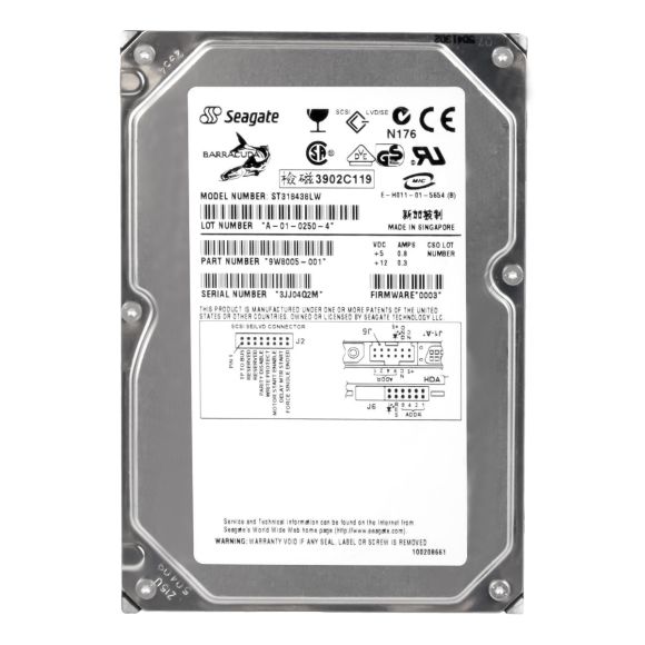 SEAGATE BARRACUDA 36ES2 18GB 7.2K SCSI U160 3.5'' ST318438LW