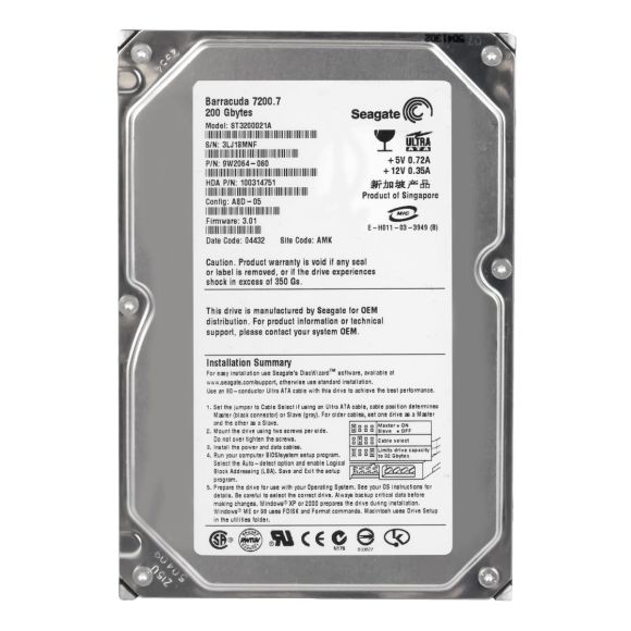 SEAGATE ST3200021A 200 GB 7200 RPM 2MB 3.5''